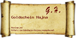 Goldschein Hajna névjegykártya